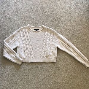 Cropped open knit sweater